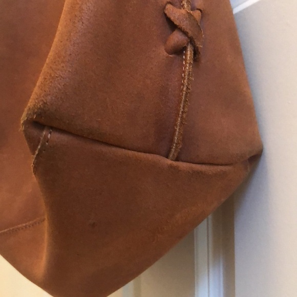 Gianni Notaro Big Slouchy Hobo Bag with Attached Pouch in Whisky Color Suede - Picture 4 of 16